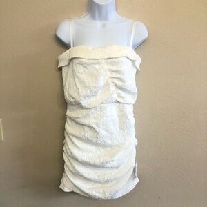 ASOS DESIGN strappy textured mini dress with ruched toggle detail Size 6